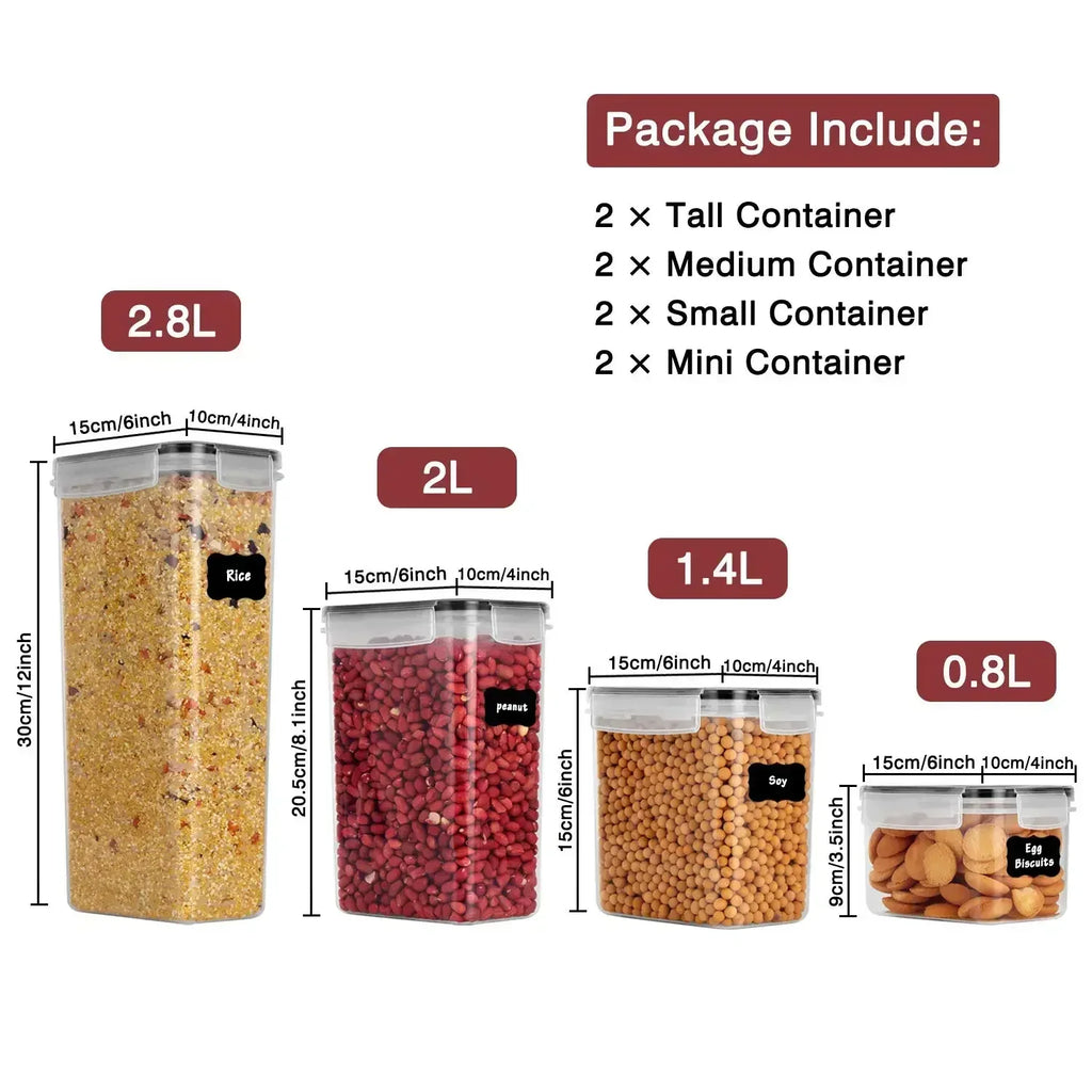 Airtight Food Storage Containers – 5 Piece Kitchen Organizer Set